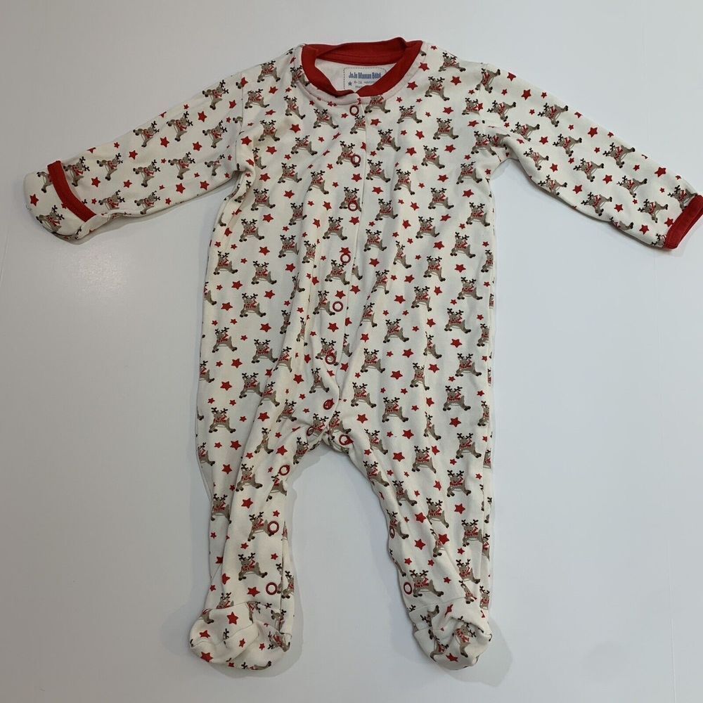 Christmas baby 6-12 Month one piece Reindeer JoJo Maman Bebe Boy Girl UK Brand